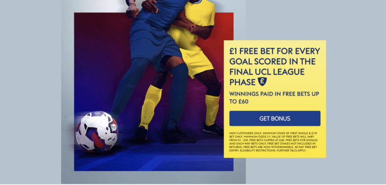Sky Bet Welcome Bonus – Get £1 Free Bet For Every Goal Scored In The UCL League Phase